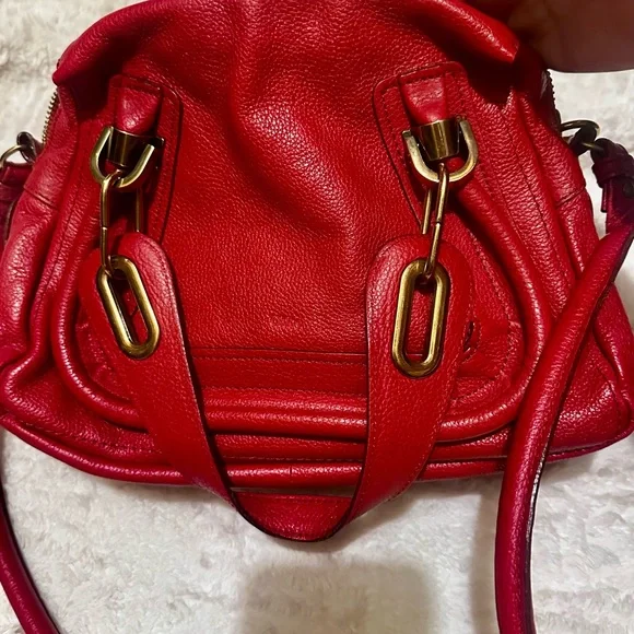 Chloe Paraty Red Leather Handbag - Picture 3 of 16